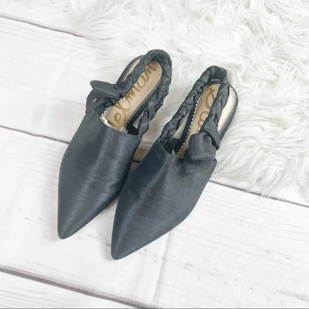 Sam Edelman Women's‎ Rivers Mule Sling back Pointed Toe Flat in Black Size 7.5